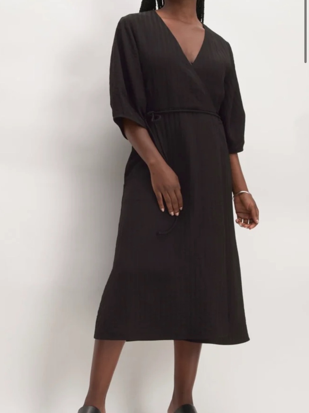 Everlane city stripe wrap dress